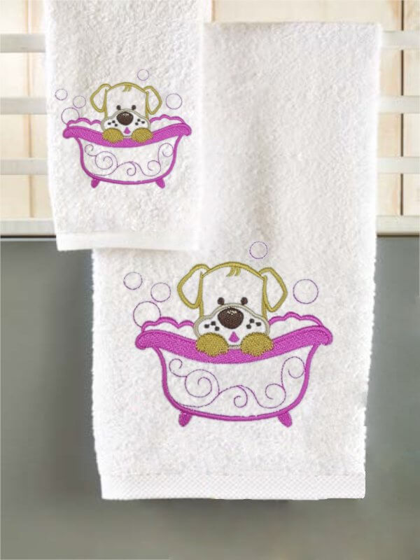Σετ Βρεφικές Πετσέτες Βαμβακερές Αρκουδάκι-Μπάνιο Ροζ Γαρύφαλλο | Γαρύφαλλο - Λευκά Είδη